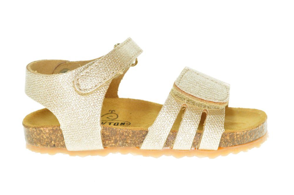 Gouden Lederen Sandaal Kleine Meisjes Plakton Velcro 1
