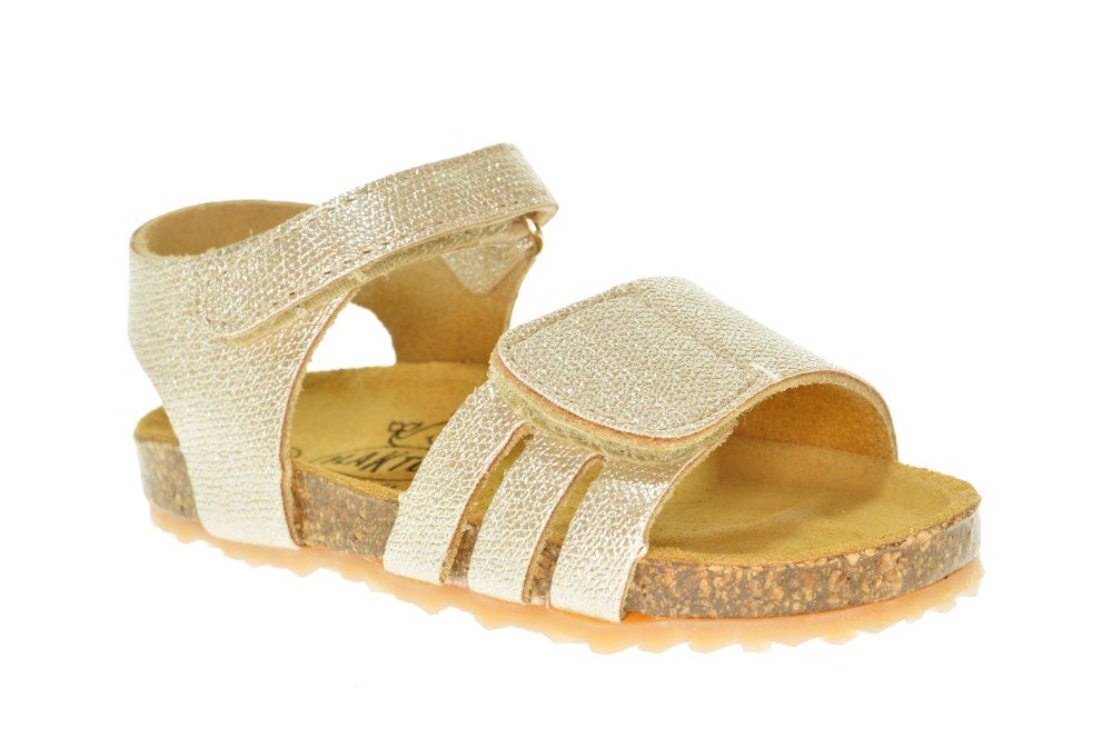 Gouden Lederen Sandaal Kleine Meisjes Plakton Velcro 2