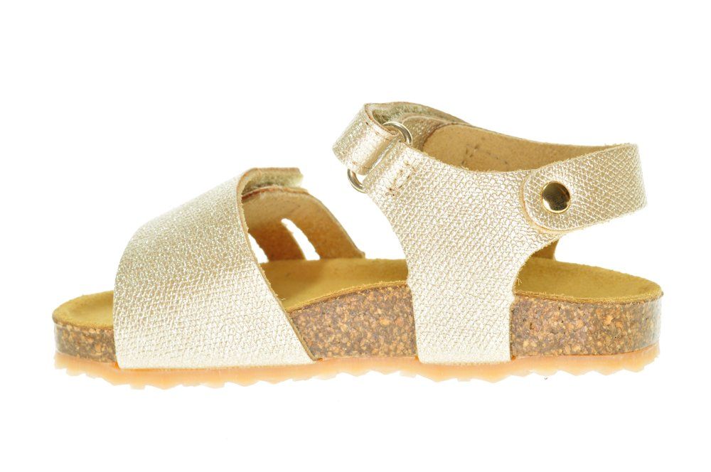 Gouden Lederen Sandaal Kleine Meisjes Plakton Velcro 4